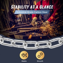 Galvanoitu hiiliteräsketju 8 mm 28 m 756 kg kantavuus kaksi pikalukkoa