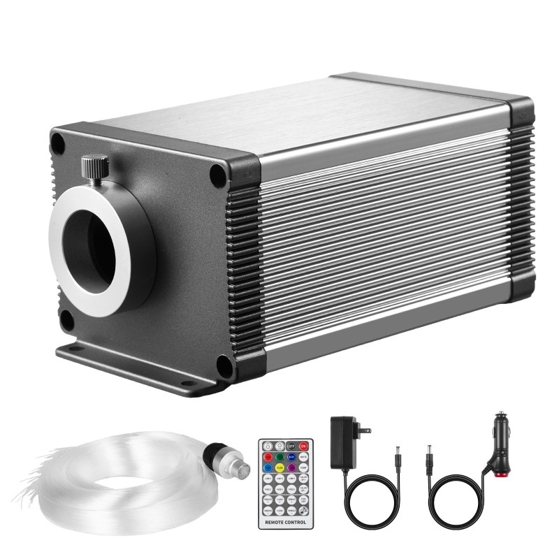 Kuituoptinen tähtikatto 450 kuitua 0,76 mm 3 m 16W RGBW-valomoottori Bluetooth-ohjaus