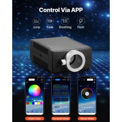 Kuituoptinen tähtitaivasvalosarja 150 kpl 1,98 m kuidut RGBW 16W Bluetooth-ohjaus