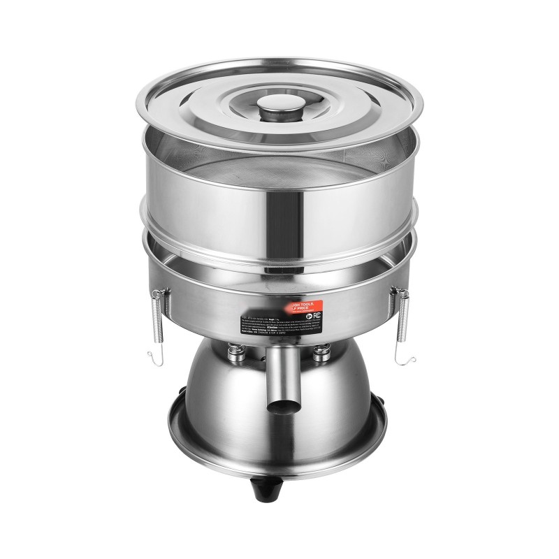 Sähköinen pöytäväriseula ruostumattomasta teräksestä seulakoot 10 ja 60 45 watin teho jauhoille