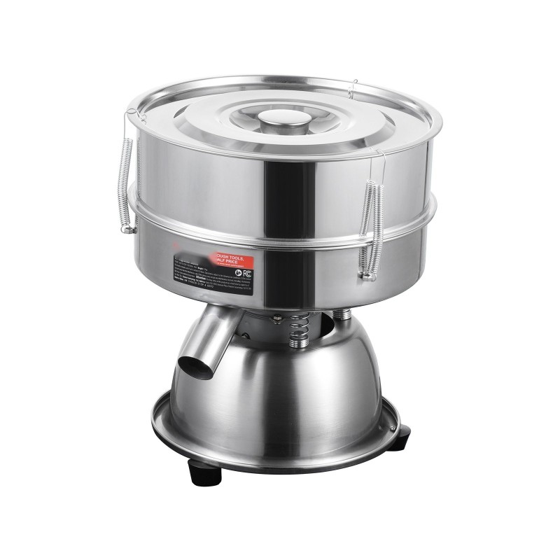 Sähkökäyttöinen värähtelevä seula ruostumattomasta teräksestä verkkokoot 12 ja 80 45 watin työtasomalli