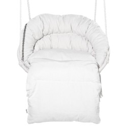 Riipputuoli makramee puuvillaköydellä teräsputkirungolla pehmustettu istuintyyny 150 kg kantavuus