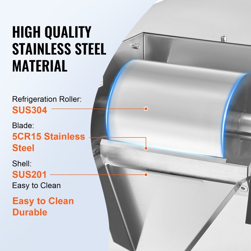 Lumihiutalejäälaite ruostumaton teräs 260 kg 24 tunnissa ilmajäähdytys kaksi 4 L koria