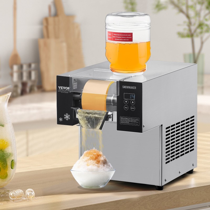 Lumihiutalejääkone ruostumatonta terästä 80 kilogrammaa vuorokaudessa ilmajäähdytys kahdella kolmen litran korilla