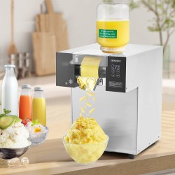 Lumijääkone nestekylmä 175 kg/24h 800 W kaksi 4 L säiliötä ruostumaton teräs