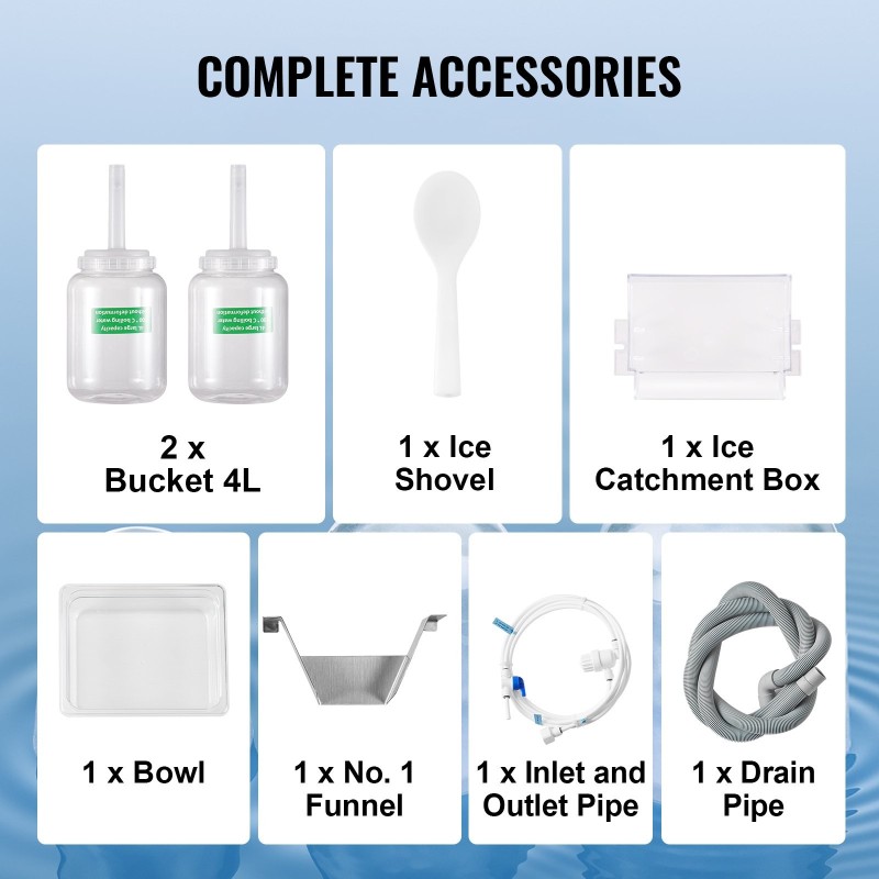 Hiutalejääkone ruostumatonta terästä 700 wattia 240 kg vuorokaudessa nestekiertoinen jäähdytys ammattikäyttöön