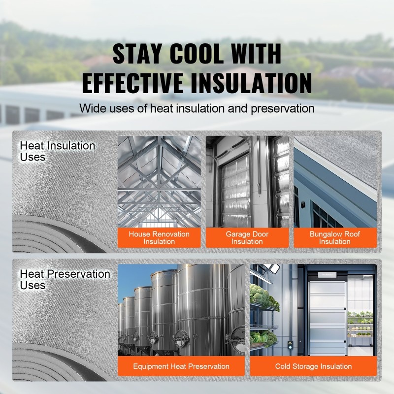 Lämpöeristerulla heijastava kaksipuolinen alumiinifolio EPE-vaahto 1220x7620 mm 3,2 mm