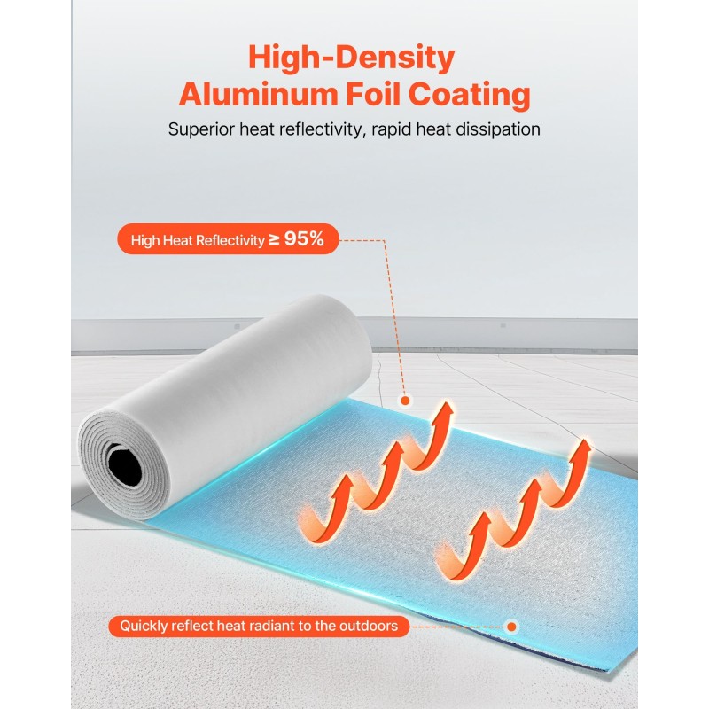 Heijastava lämpöeristerulla 6 mm 4 rullaa alumiinifolio EPE-vaahto autotallin oville