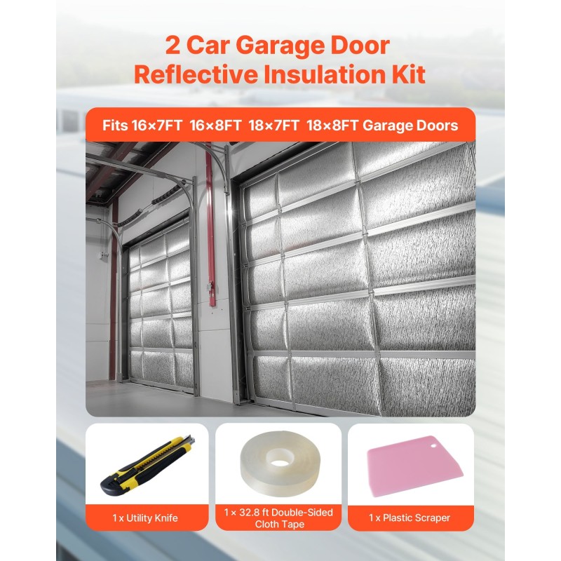 Heijastava lämpöeristerulla 6 mm 4 rullaa alumiinifolio EPE-vaahto autotallin oville