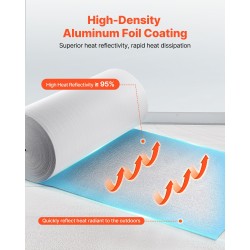 Lämpöeristerulla EPE-vaahtoydin alumiinifoliolla 3 mm 1 rulla 1,22 m x 76,2 m