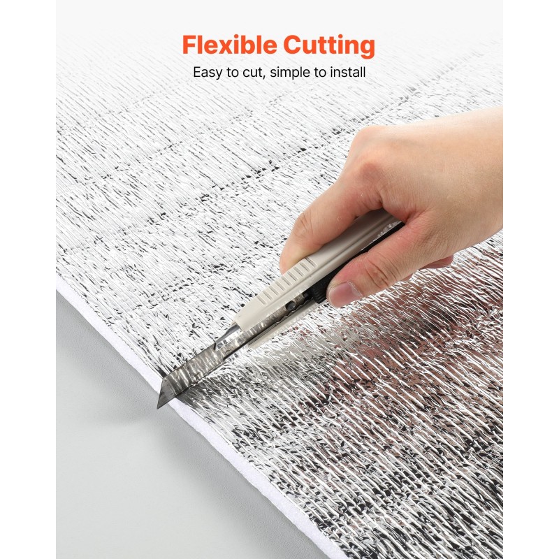 Lämpöeristerulla EPE-vaahtoydin alumiinifoliolla 3 mm 1 rulla 1,22 m x 76,2 m