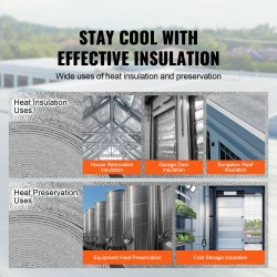 Lämpöeristerulla kaksipuolinen alumiinifolio EPE vaahto 3,2 mm 605 mm 15,24 m