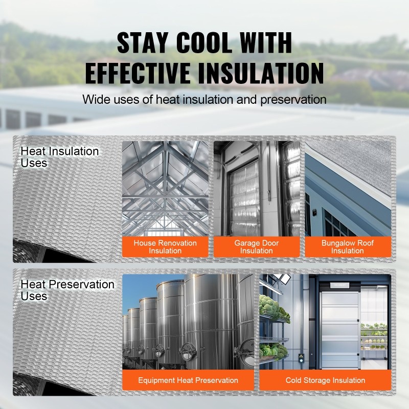 Heijastava kaksikerroksinen eristekierukka kaksipuolisella alumiinifoliolla 3,2 mm 1220 x 3048 mm