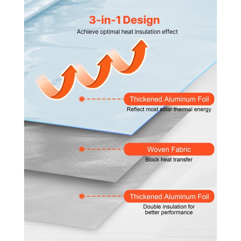 Eristerulla kaksipuolinen alumiinifolio rei'ittämätön kudottu 0,15 mm 1,22 m 38,1 m
