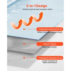 Kaksipuolinen heijastava eristerulla alumiinifolio ja perforoitu kudottu kangas 1,22x76,2 m