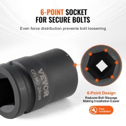 Isku- ja vääntöhylsysarja CR-MO-teräs 3/4 tuuman 8-osainen 24–38 mm säilytyslaatikolla