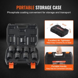 Isku- ja vääntöhylsysarja CR-MO-teräs 3/4 tuuman 8-osainen 24–38 mm säilytyslaatikolla