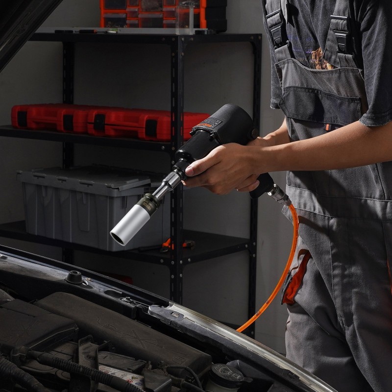 Mutteri-iskuhylsysarja 12,7 mm veto Cr-Mo-teräs 8-osainen 6-kulmainen syvät hylsyt säilytyskotelolla