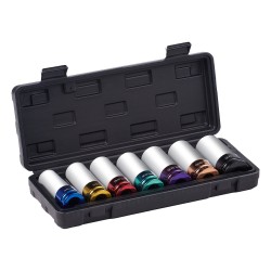 Iskevä pyöränmutterihylsysarja CR-MO-teräs 1/2-tuumainen 7 hylsyä 17–27 mm