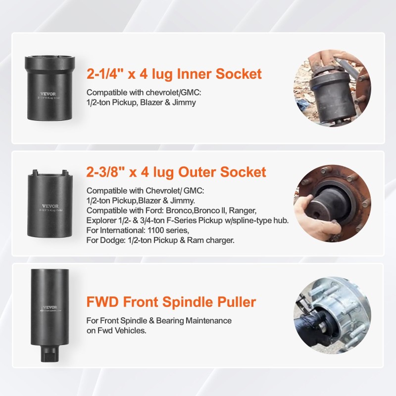 Akselimutterihylsysarja 12,7 mm käyttöliitäntä 6-osainen Cr-Mo-teräs autoihin säilytyslaukulla