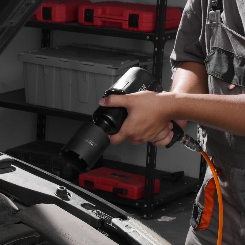 Akselimutterihylsysarja 12,7 mm käyttöliitäntä 6-osainen Cr-Mo-teräs autoihin säilytyslaukulla