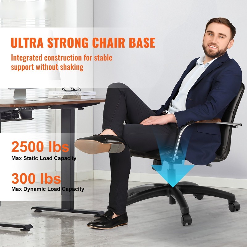 Toimistotuolin viisijalkainen jalkaristikko 710 mm halkaisija 1134 kg kantavuus 100 mm iskunpituus