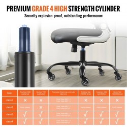 Toimistotuolin jalkaristikko 710 mm musta 1134 kg kantavuus kaasujousella ja rullilla