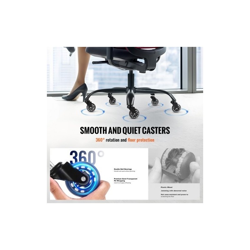 Toimistotuolin jalkaristikko 710 mm musta 1134 kg kantavuus kaasujousella ja rullilla