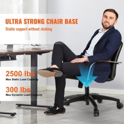 Toimistotuolin 28 tuuman jalkaristikko vahvistetut jalat 1134 kg kantavuus 5 rullaa musta