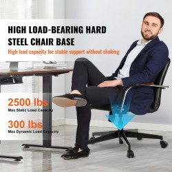 Toimistotuolin metallinen viisisakarainen ristikkojalka 710 millimetrin halkaisija 1134 kilogramman kantavuus