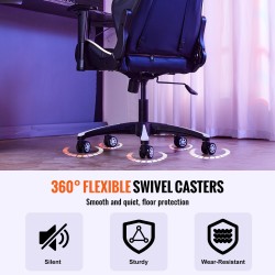 Toimistotuolin vahvistettu jalkaristikko 28 tuuman 5 pyörää 1134 kg musta ja valkoinen