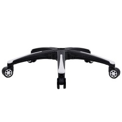 Toimistotuolin vahvistettu jalkaristikko 28 tuuman 5 pyörää 1134 kg musta ja valkoinen