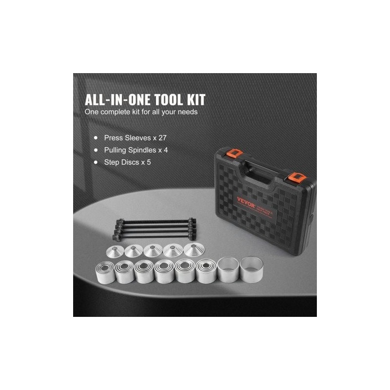 36-osainen holkkien ja laakerien irrotus- ja asennussarja teräs M10-M16 henkilöautoihin ja hyötyajoneuvoihin