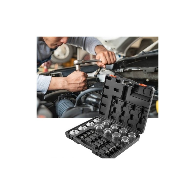 36-osainen holkkien ja laakerien irrotus- ja asennussarja teräs M10-M16 henkilöautoihin ja hyötyajoneuvoihin