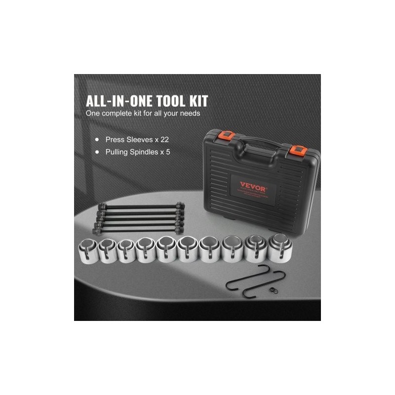 Holkkilaakerin irrotus ja asennussarja 27 osaa holkit terästä kantolaukussa