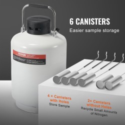 Nestetypensäiliö 10 L alumiiniseos tyhjiöeristetty 6 sisäsäiliötä kantolaukulla hihnoilla