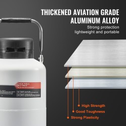 Nestetypen säiliö 3 l ilmailuluokan alumiiniseos tyhjiöeristetty 6 kanyylia kantolaukulla