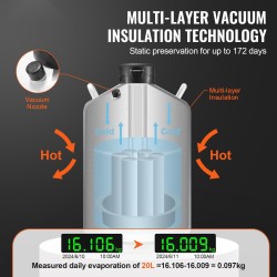Nestetypensäiliö ilmailulaatuinen alumiiniseos 20 litraa tyhjiöeristetty 6 sisäsäiliötä kantolaukku olkahihnoilla
