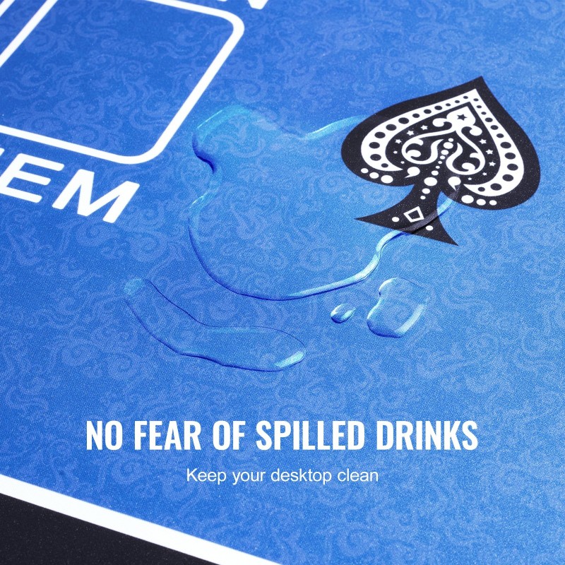 Pokerialusta luonnonkumipohjalla ja kangaspinnalla 1800 x 900 mm 6–8 pelaajalle sininen kantolaukku