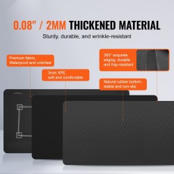 Pokeripöytämatto vedenpitävällä kangaspinnalla luonnonkumipohja 1800×900 mm 6–8 pelaajalle musta