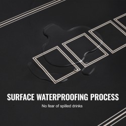 Pokeripöytämatto vedenpitävällä kangaspinnalla luonnonkumipohja 1800×900 mm 6–8 pelaajalle musta