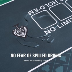 Pokerimatto 180x90 cm vihreä luonnonkumipohjainen kangaspinta 6–8 pelaajalle taitettava kantolaukulla