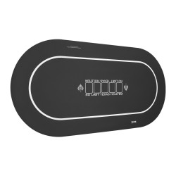 Pokerimatto kokoontaitettava luonnonkumipohjalla 1800×900 mm musta 6–8 pelaajalle kantolaukulla