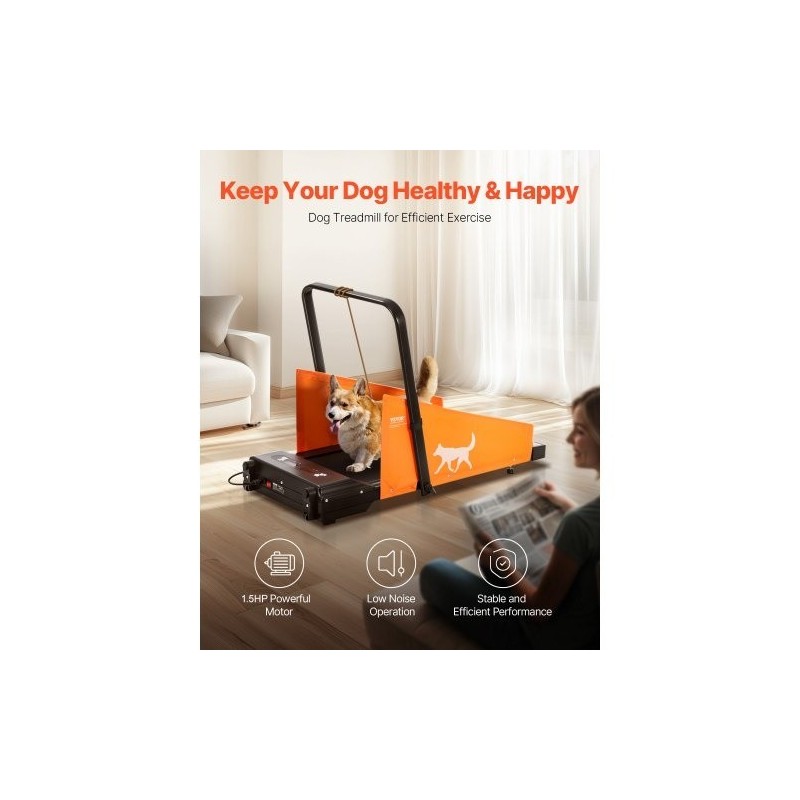 Sähköinen koirien juoksumatto hiiliteräsrunkoinen Oxford-kangas 200 paunaa taitettava U-muotoinen kaari