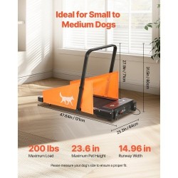 Sähköinen koirien juoksumatto hiiliteräsrunkoinen Oxford-kangas 200 paunaa taitettava U-muotoinen kaari