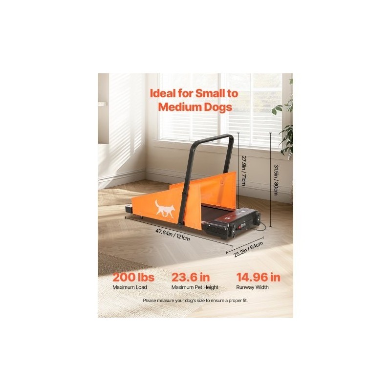 Sähköinen koirien juoksumatto hiiliteräsrunkoinen Oxford-kangas 200 paunaa taitettava U-muotoinen kaari