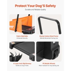 Sähköinen koirien juoksumatto hiiliteräsrunkoinen Oxford-kangas 200 paunaa taitettava U-muotoinen kaari