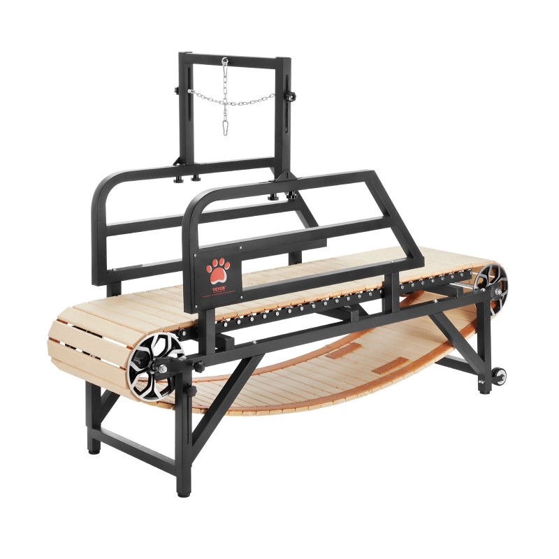 Sähkötön koirien juoksumatto hiiliteräsrunko puujuoksualusta 44,5 cm keskikokoisille ja suurille koirille