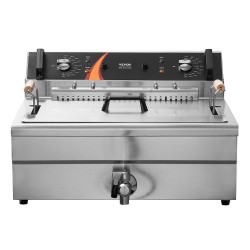 Sähköinen työtasomallinen syvärasvakeitin ruostumatonta terästä 20 litran öljytilavuudella 3000 wattia