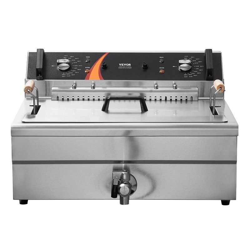 Sähköinen työtasomallinen syvärasvakeitin ruostumatonta terästä 20 litran öljytilavuudella 3000 wattia
